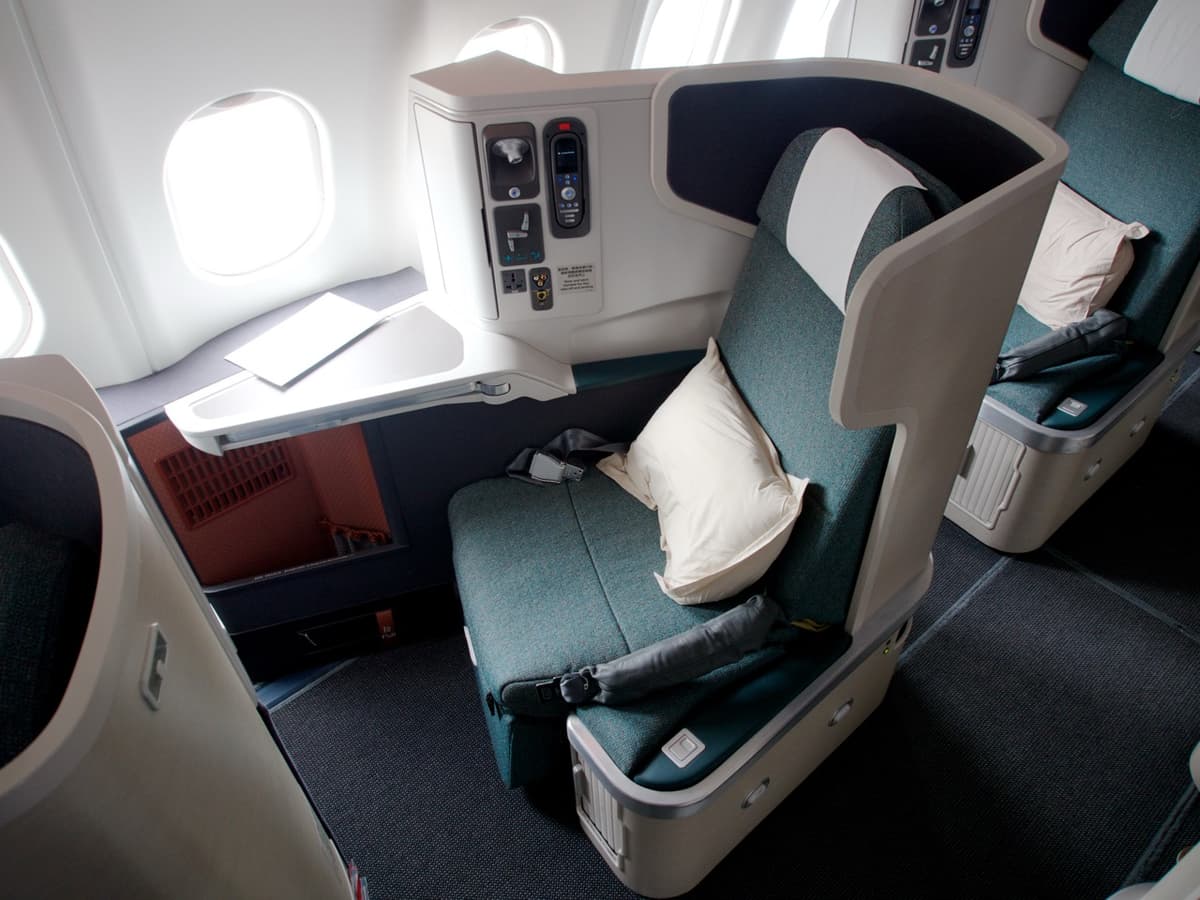 Lie-flat business class cabin product — representative of the BA Club World / Club Suite redemption